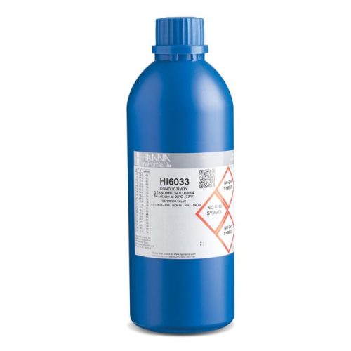 Mã: HI6033<br>Dung Dịch Hiệu Chuẩn Độ Dẫn (EC) 84 µS/cm, Chai Chắn Sáng (500mL)