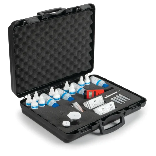 Mã: HI3817<br>Bộ Dụng Cụ Đo Kiềm,Clo,Độ Cứng,Sắt,pH,Sunfit