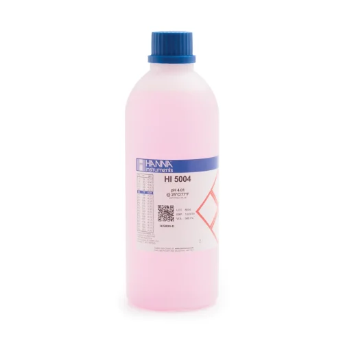 Mã: HI5004-R<br>Dung Dịch Chuẩn pH 4.01 Có Màu, 500mL