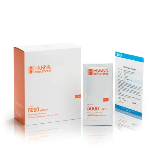 Mã: HI70039P<br>Dung Dịch Chuẩn EC 5000 µS/cm (25 x 20mL)