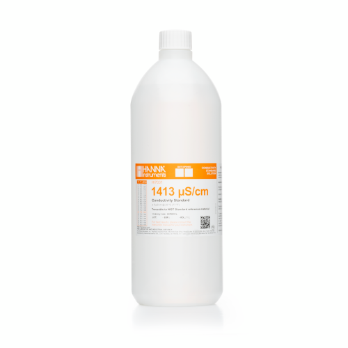 Mã: HI7031/1L<br>Dung Dịch Hiệu Chuẩn Độ Dẫn 1413 µS/cm, Chai 1 Lít