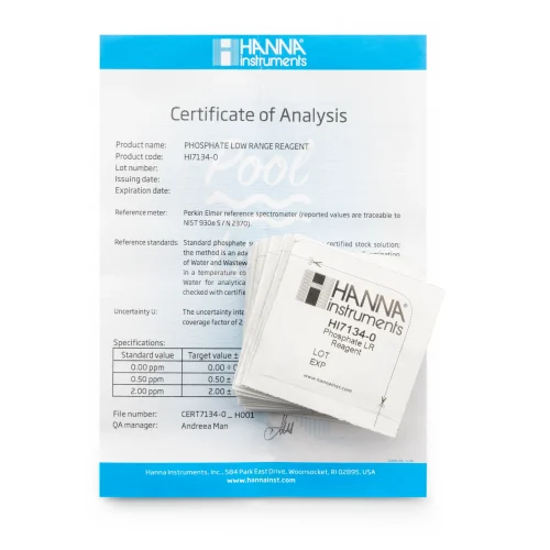 Mã: HI7134-25<br>Thuốc Thử Dùng Cho Checker Photphat Hồ Bơi HI7134, 25 Lần Đo