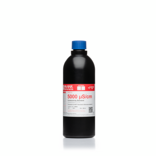 Mã: HI8039L<br>Dung Dịch Chuẩn Độ Đẫn 5000 µS/cm  Dạng Chai FDA (500mL)