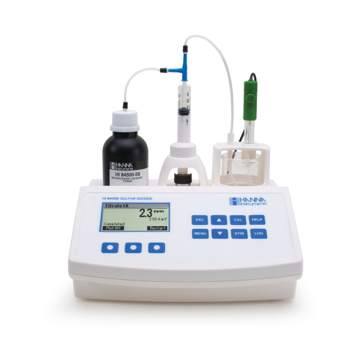 Mã: HI84500-02<br>Máy Chuẩn Độ Mini Sulfua Dioxit Trong Rượu