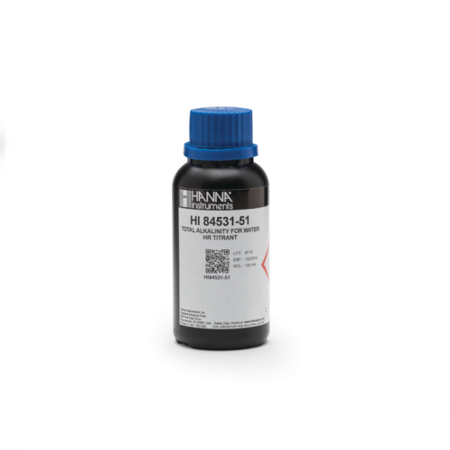 Mã: HI84531-51<br>Thuốc Thử Thang Cao cho Máy Chuẩn Độ Độ Kiềm Tổng trong Nước, Chai 120mL