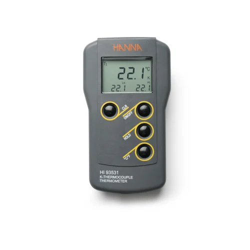 Mã: HI93531N<br>Máy Đo Nhiệt Độ Kiểu K (-200 đến 1371°C) Có Hiệu Chuẩn