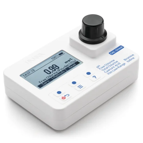 Mã: HI97101-<br>Máy Đo Brôm, Clo, Axit Cyanuric, Iot, Sắt, pH