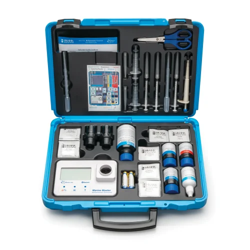 Mã: HI97115C<br>Máy Đo Đa Chỉ Tiêu chuyên Bể Cá Nước Mặn (máy+thuốc thử+vali)