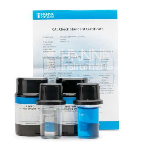 Mã: HI97775-11<br>CAL Check™ chuẩn Kiềm cho Máy Quang
