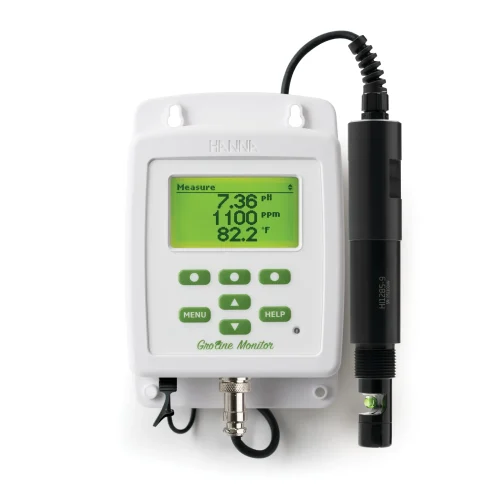 Mã: HI981421-02<br>Máy Đo pH/EC/TDS/Nhiệt Độ Đường Ống Thủy Canh GroLine