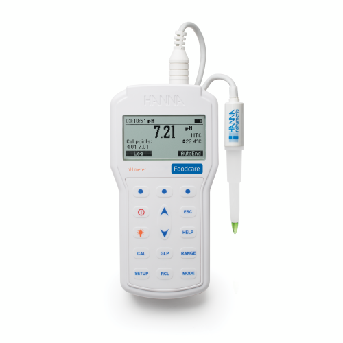 Mã: HI98161<br>Máy Đo pH/Nhiệt Độ chuyên Thực Phẩm (±0.002 pH)