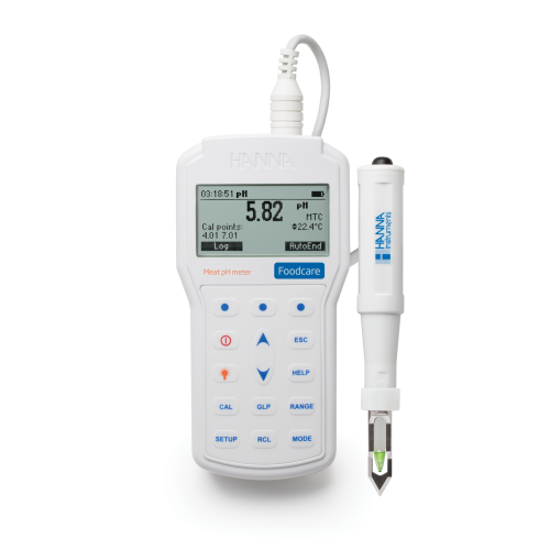 Mã: HI98163<br>Máy Đo pH/Nhiệt Độ Trực Tiếp Trong Thịt