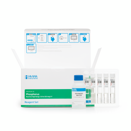 Mã: HI93763A-50<br>Thuốc Thử Photpho Reactive Thang Cao 0.0- 100.0 mg/L (50 lần)