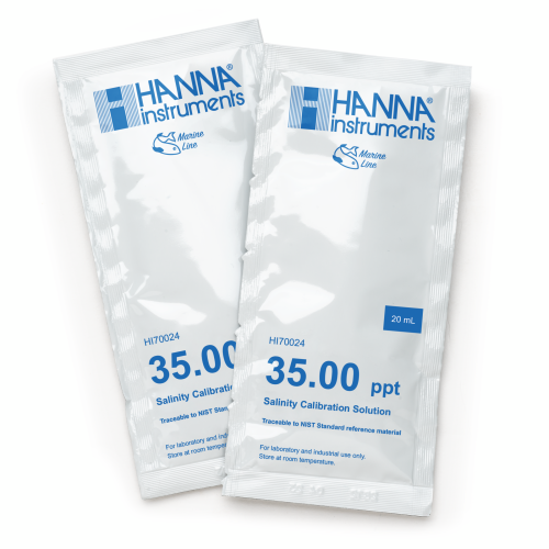 Mã: HI70024P<br>Dung Dịch Chuẩn NaCl 35.00ppt, 25 x gói 20mL